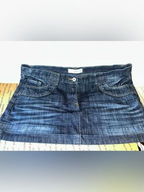 Cotton On Denim Mini Skirt in Dark Blue